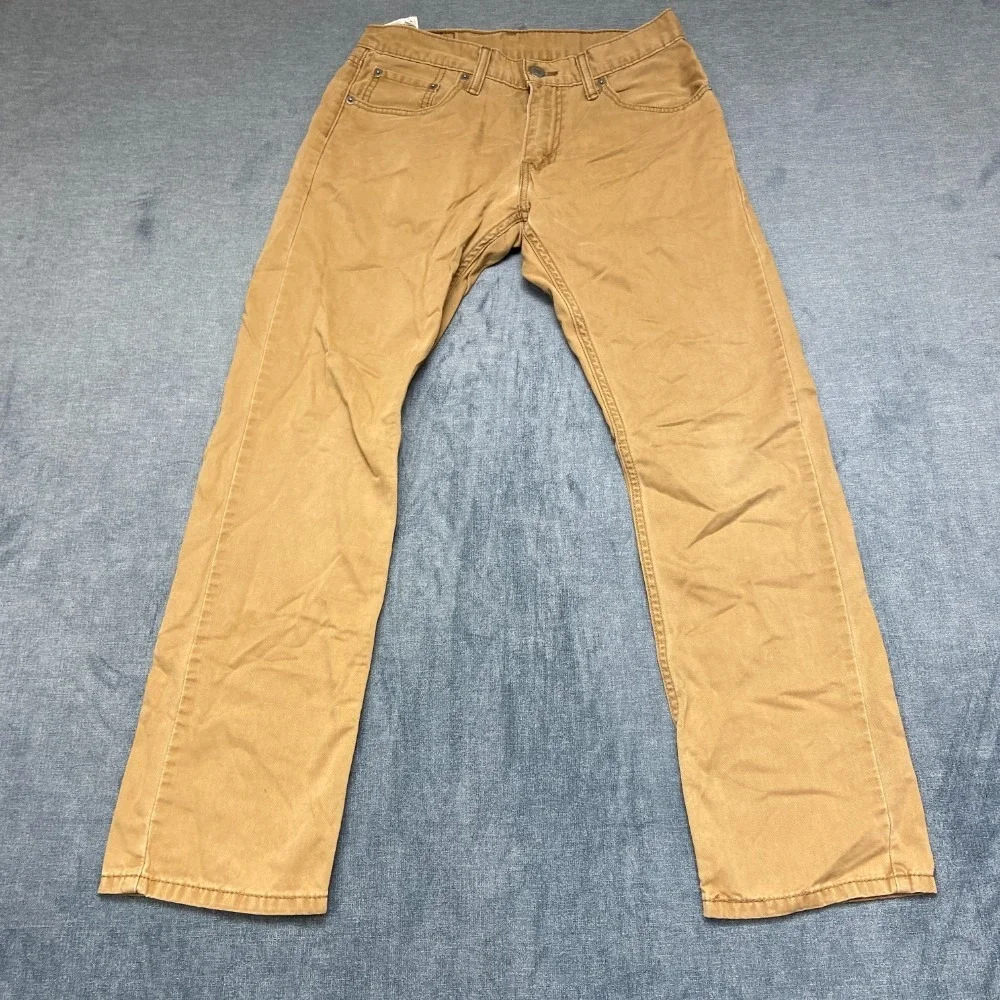 Levi's 514 Jeans Men 29x30 Brown Soft Washed Twill Comfort Everyday Straight Leg
